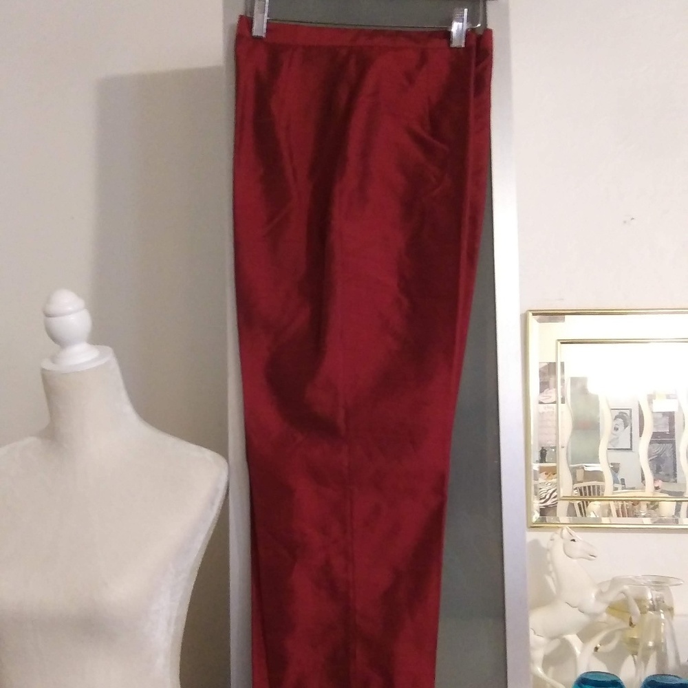 Burgundy Silk Pant